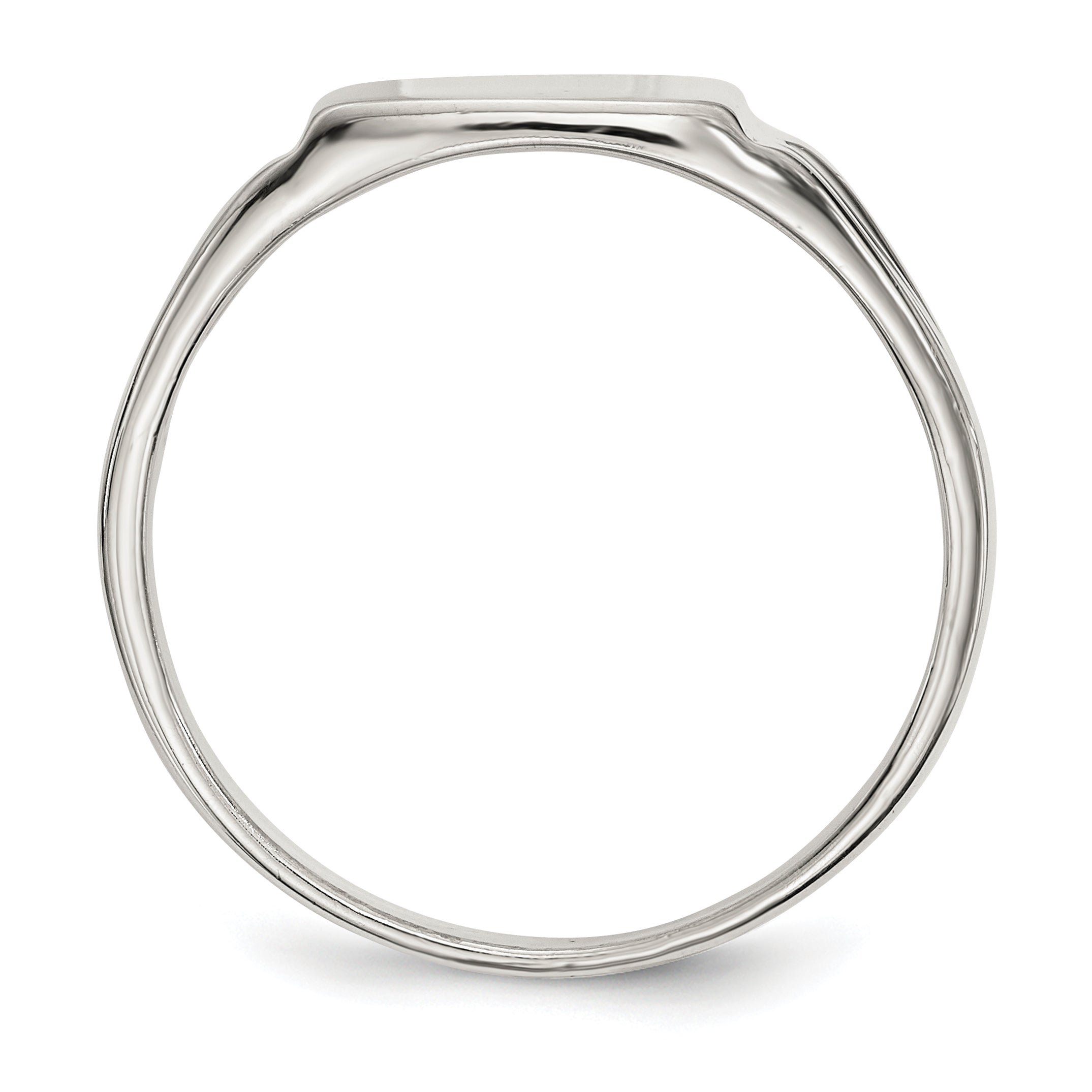 Sterling Silver 11x11mm Open Back Signet Ring