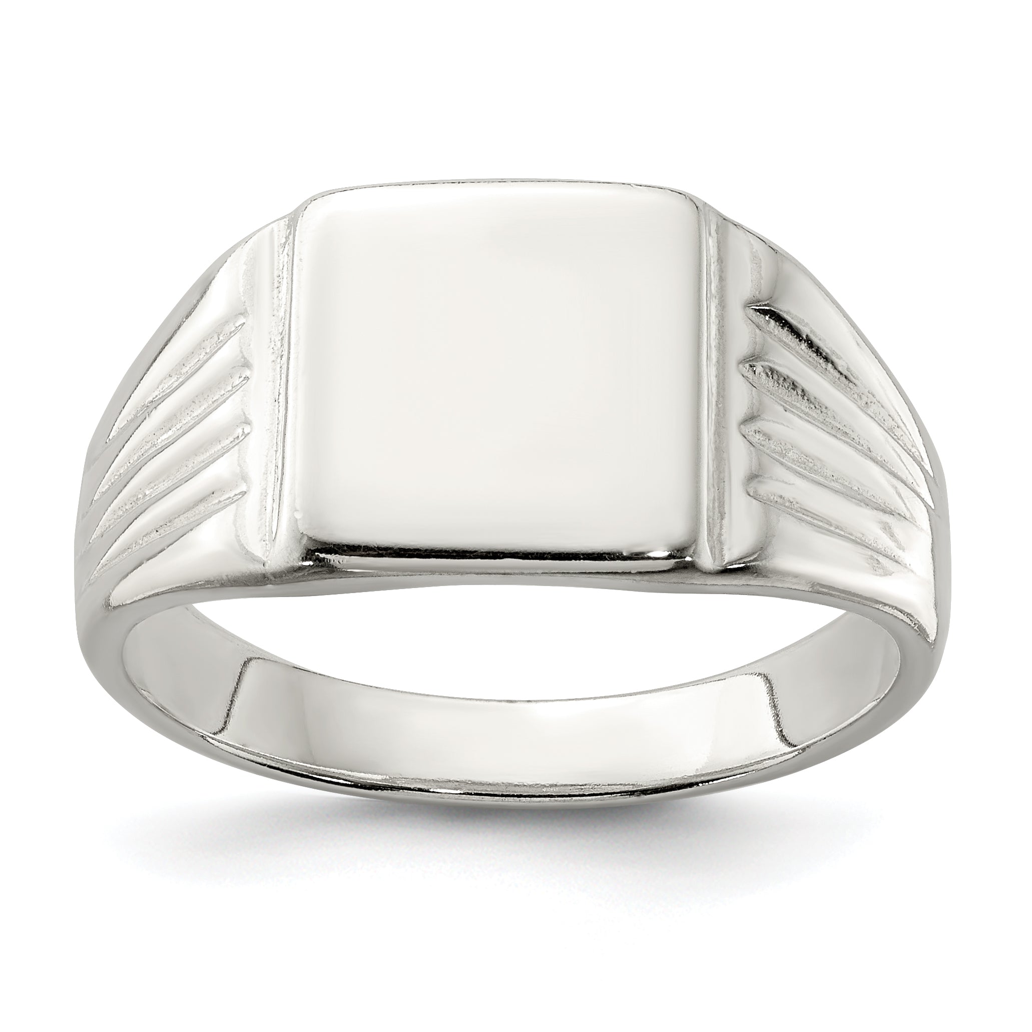 Sterling Silver 11x11mm Open Back Signet Ring