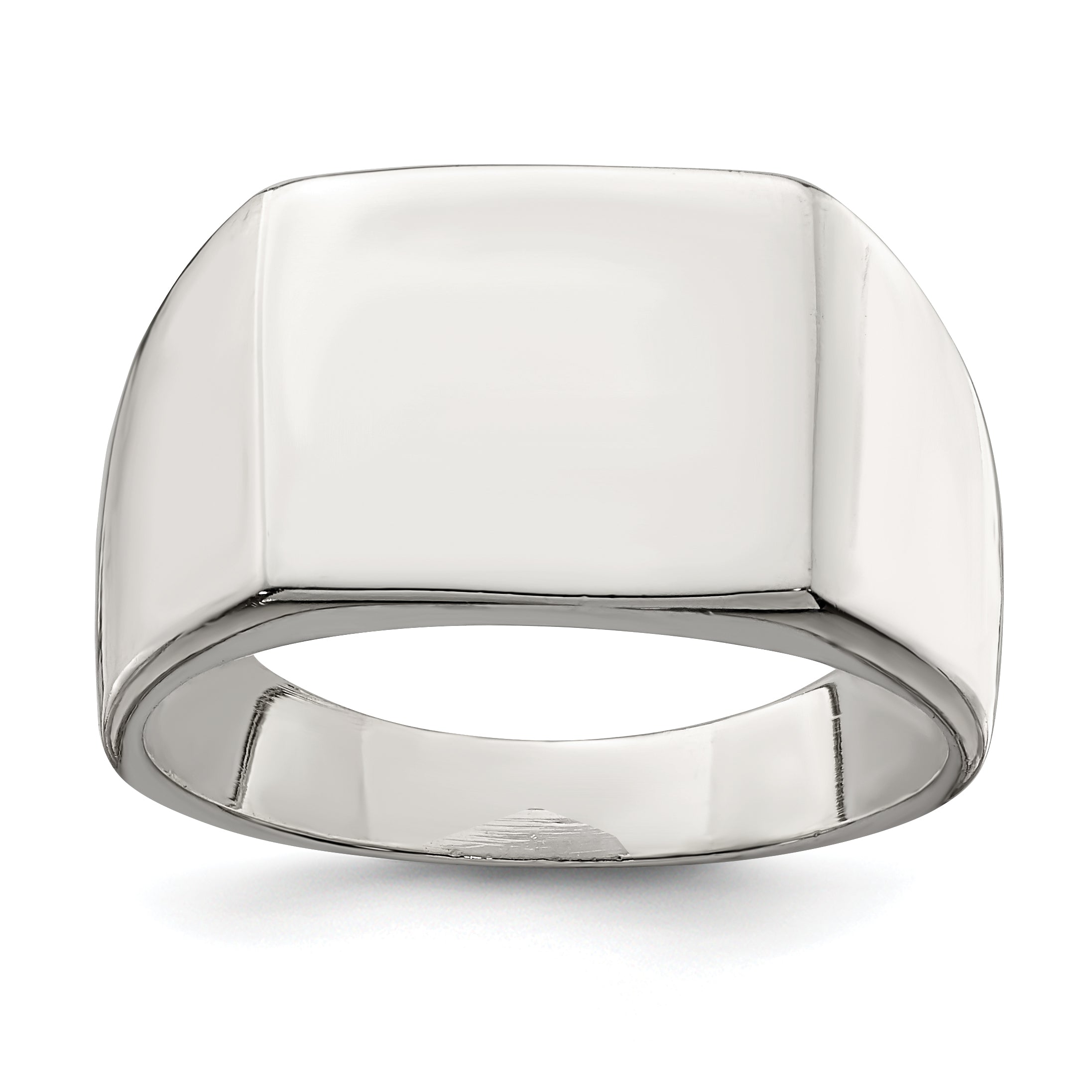 Sterling Silver 12x14mm Closed Back Signet Ring