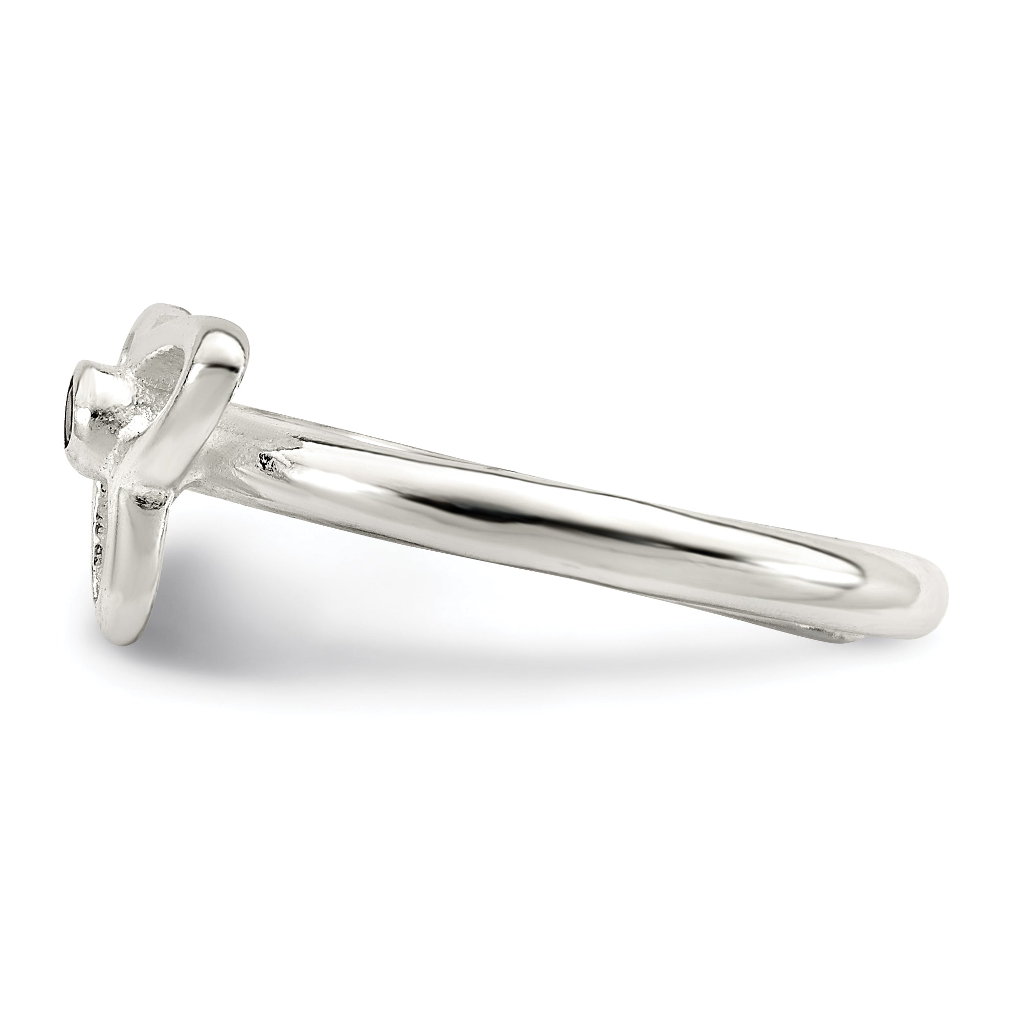 Sterling Silver CZ Polished Trinity Toe Ring