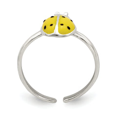 Sterling Silver Enameled & Polished Lady Bug Toe Ring