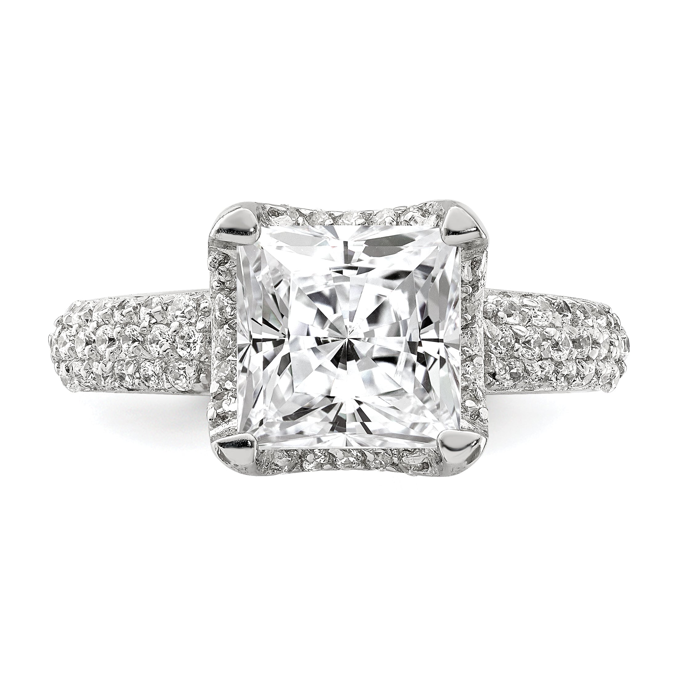 Sterling Silver Square CZ Ring