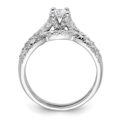 Sterling Silver Rhodium-plated 2-Piece CZ Wedding Set Ring