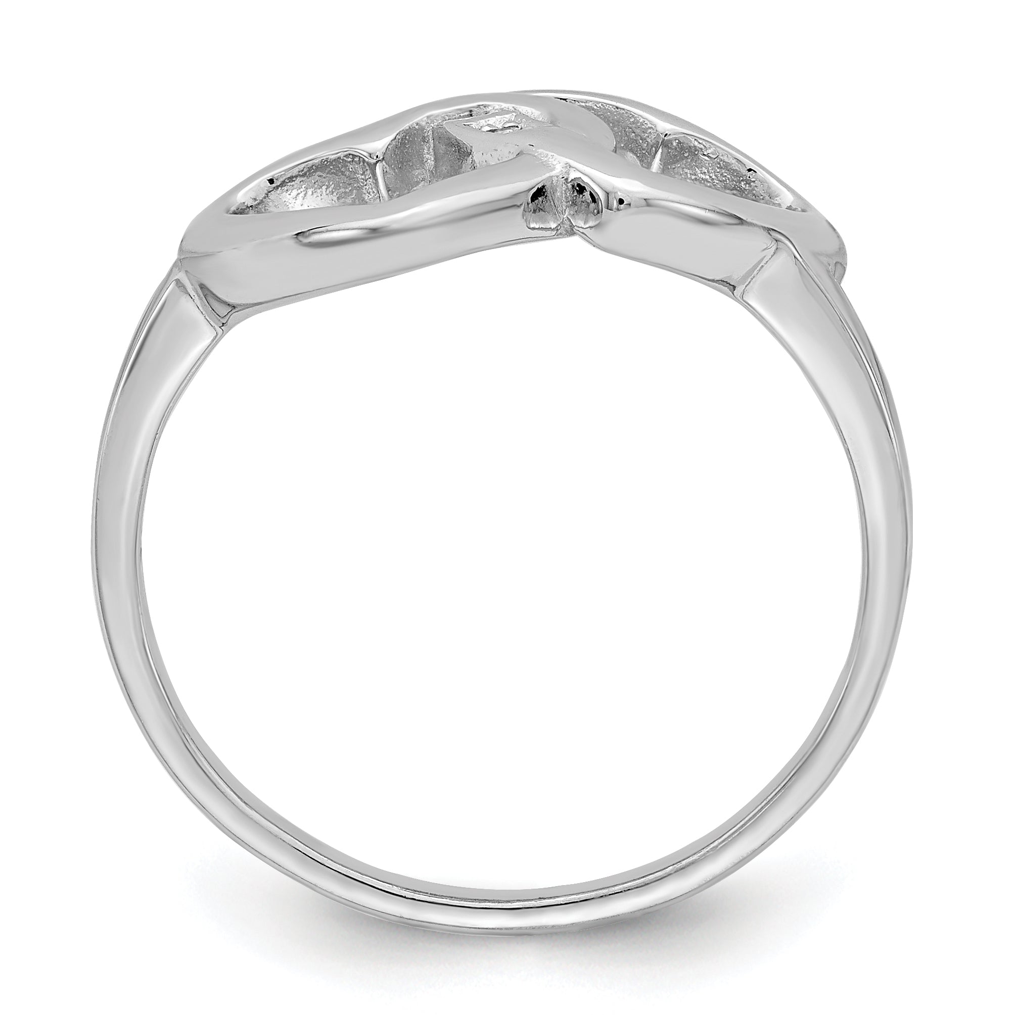 Sterling Silver Rhodium-plated Diamond accent Intertwined Heart Ring