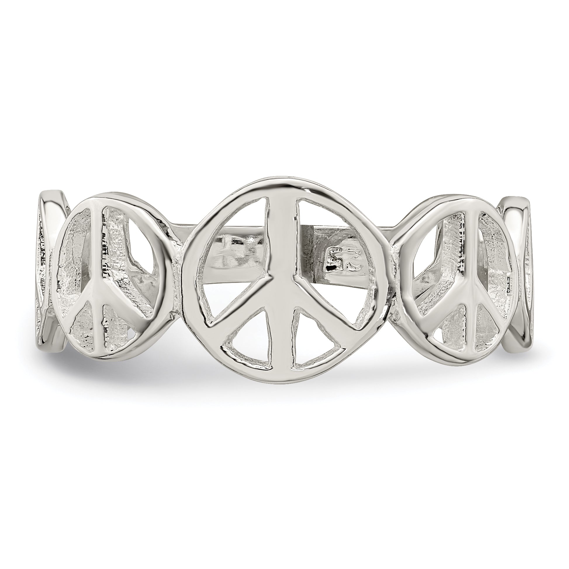 Sterling Silver Polished Peace Ring