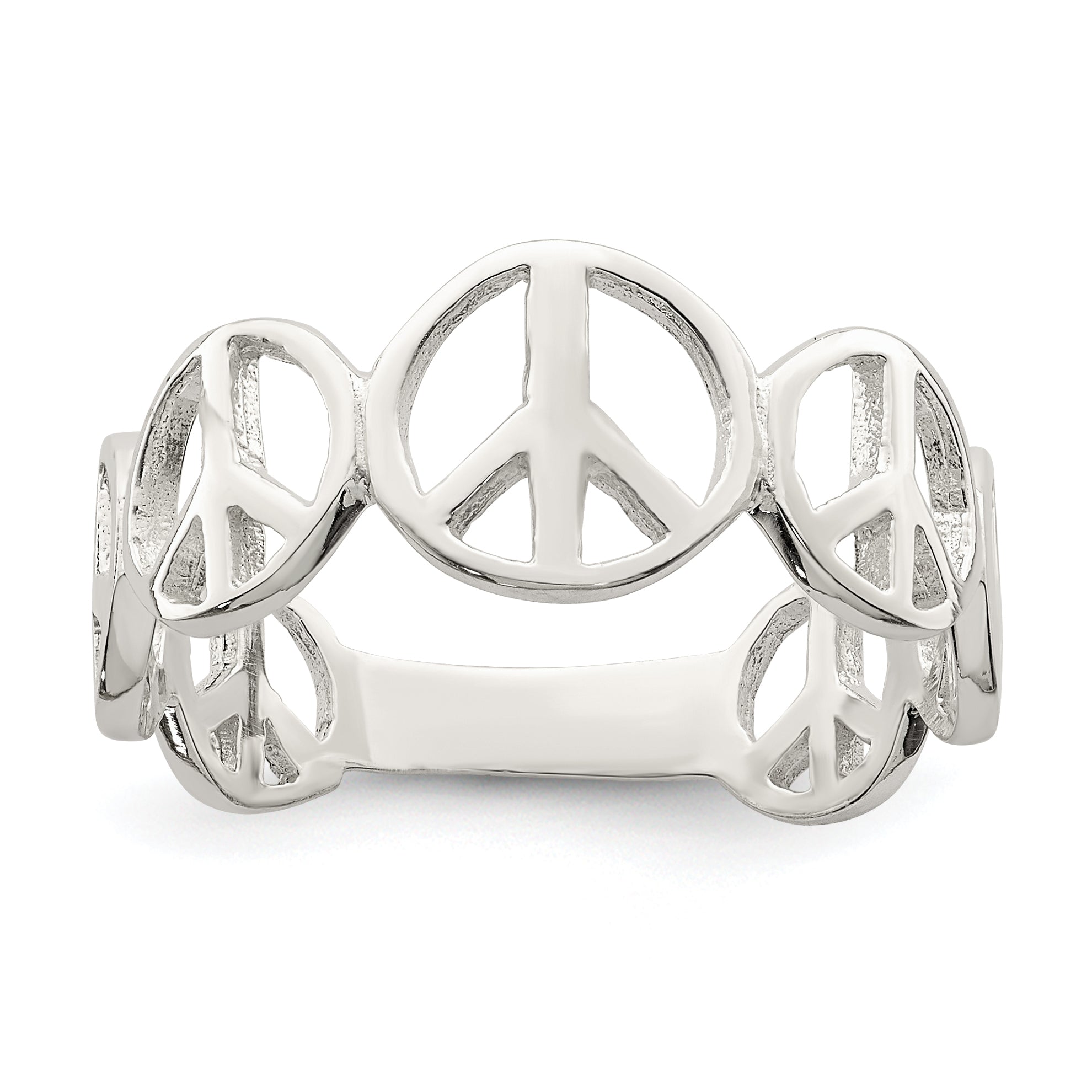 Sterling Silver Polished Peace Ring