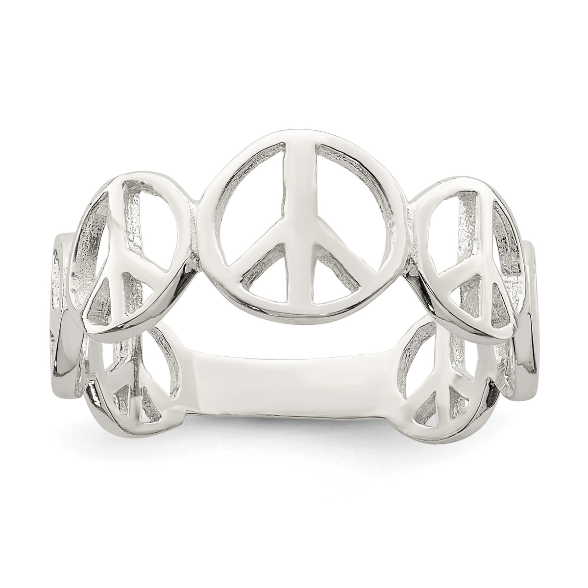 Sterling Silver Polished Peace Ring