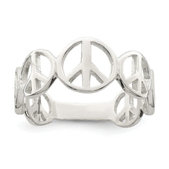 Sterling Silver Polished Peace Ring