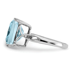 Sterling Silver Rhodium Sky Blue Topaz Ring