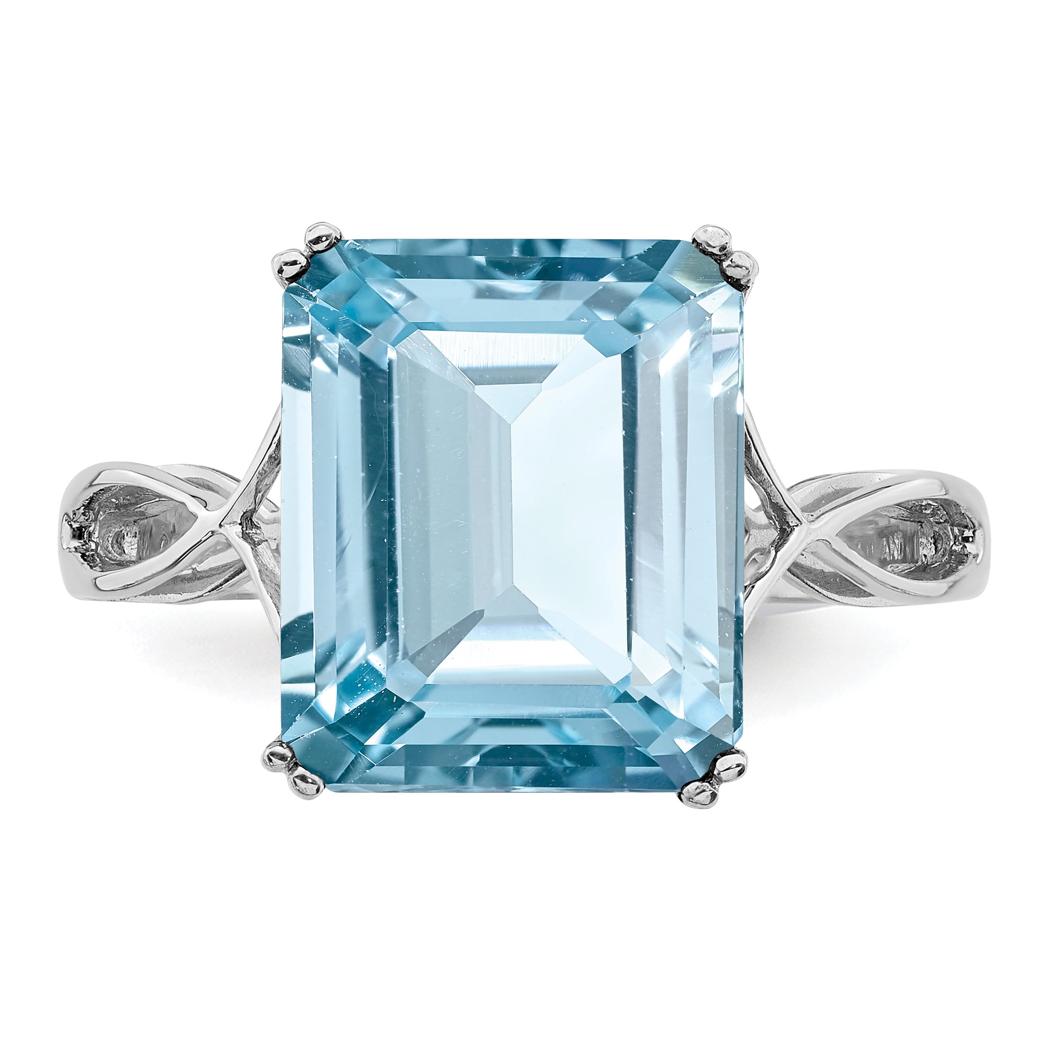 Sterling Silver Rhodium Sky Blue Topaz Ring