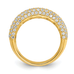 Sterling Silver Pav‚ Gold-plated 113 Stone CZ Ring