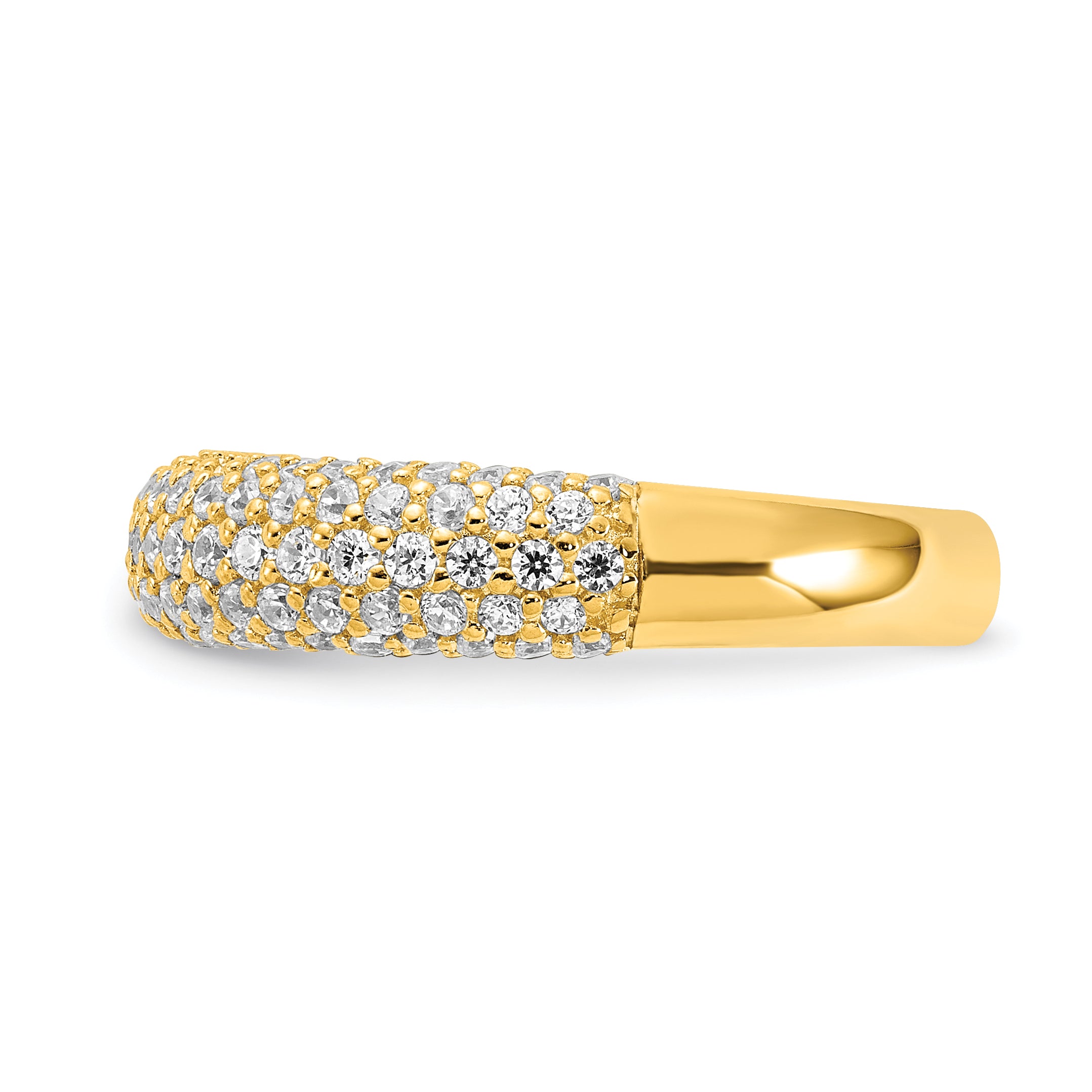 Sterling Silver Pav‚ Gold-plated 113 Stone CZ Ring