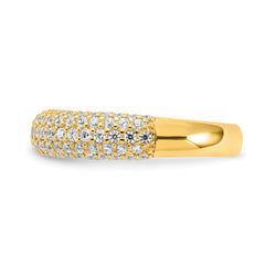 Sterling Silver Pav‚ Gold-plated 113 Stone CZ Ring