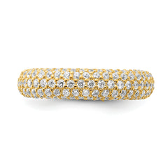 Sterling Silver Pav‚ Gold-plated 113 Stone CZ Ring