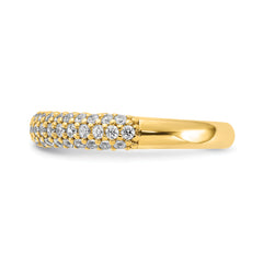 Sterling Silver Pav‚ Gold-plated 61 Stone CZ Ring