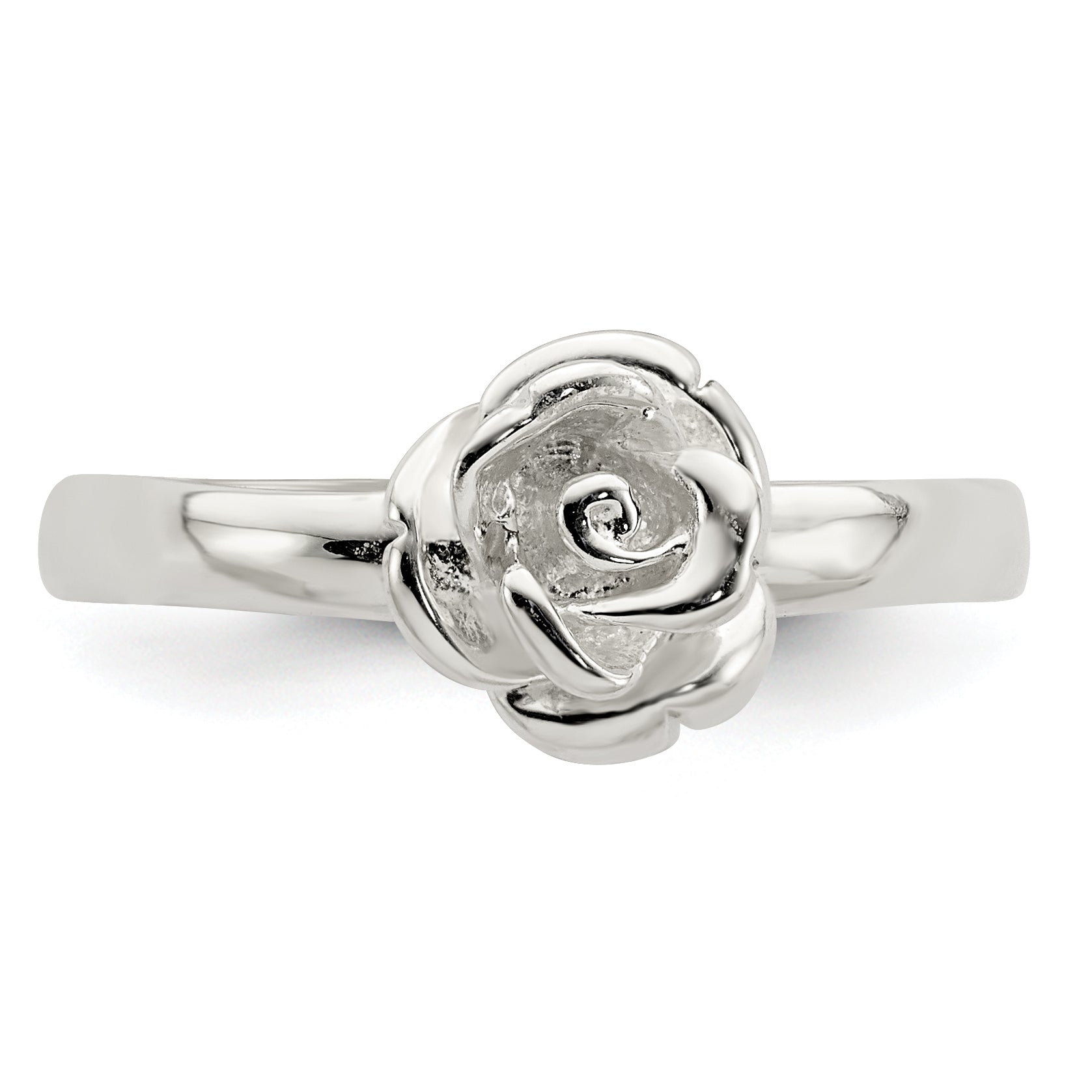 Sterling Silver 8mm Rose Ring