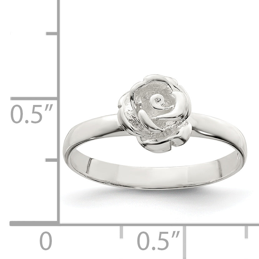 Sterling Silver 8mm Rose Ring