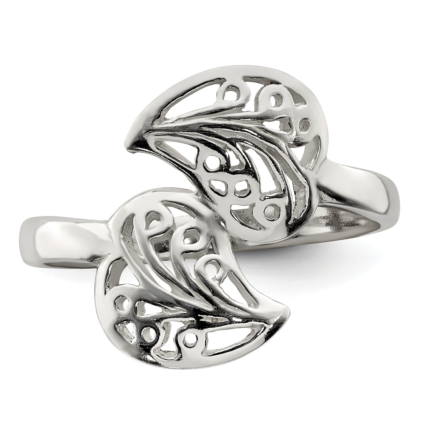 Sterling Silver Polished Filigree Ring