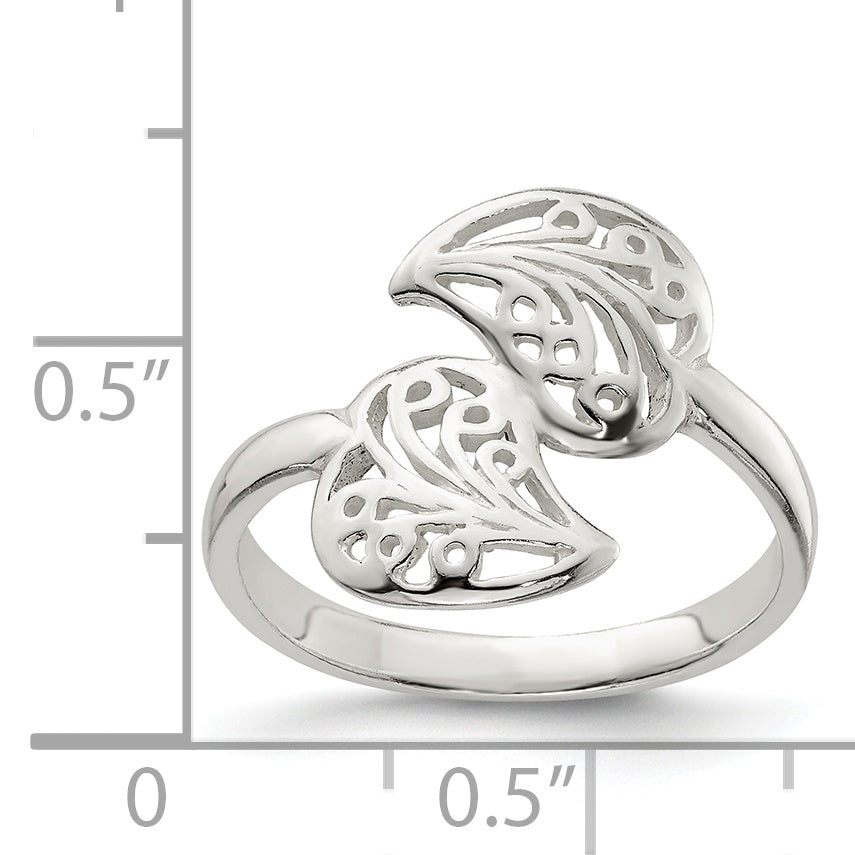 Sterling Silver Polished Filigree Ring