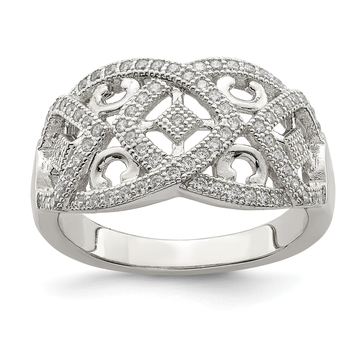 Sterling Silver Micro Pav? with Intricate Designs Ring