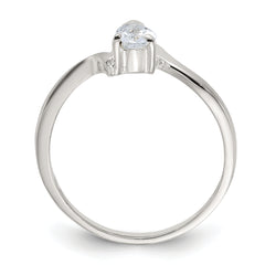 Sterling Silver Pear Shaped CZ Ring