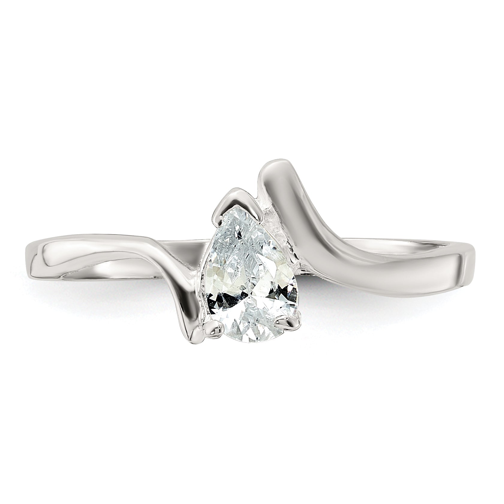 Sterling Silver Pear Shaped CZ Ring