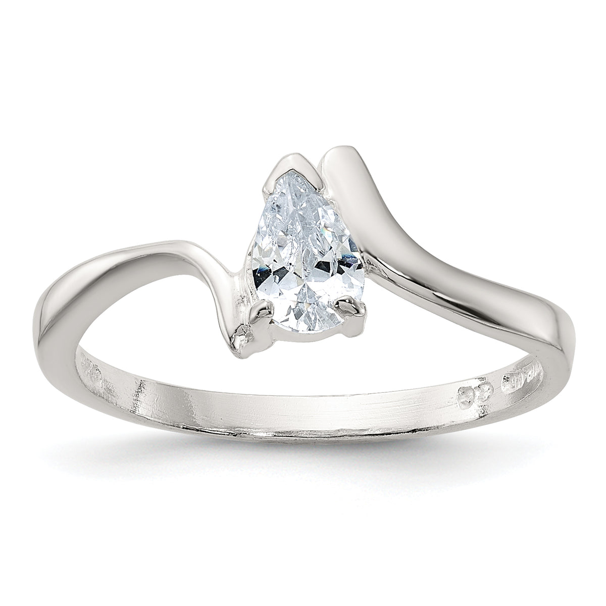 Sterling Silver Pear Shaped CZ Ring