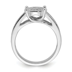 Sterling Silver Polished Micro Pav‚ CZ Center Circle Ring