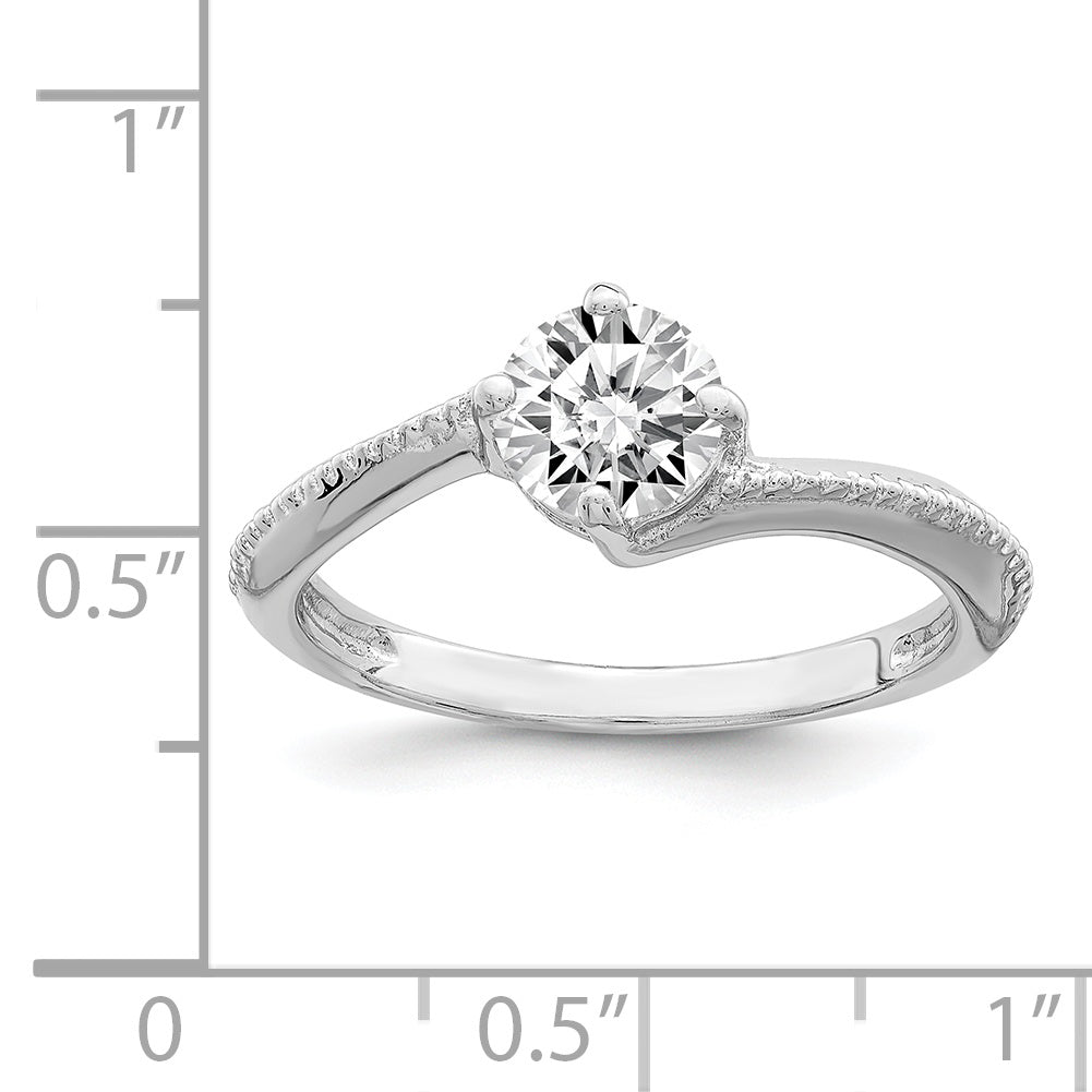 Sterling Silver Rhodium Plated CZ Ring