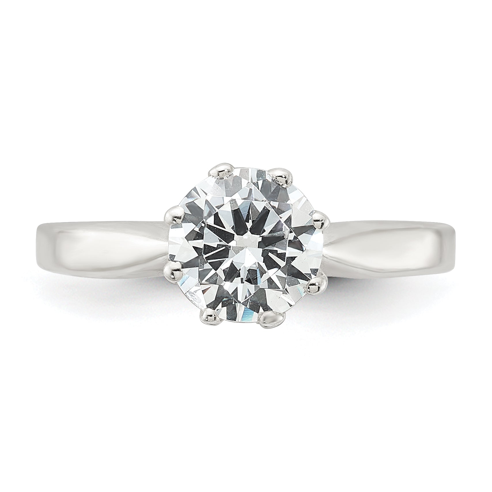 Sterling Silver Polished CZ Ring