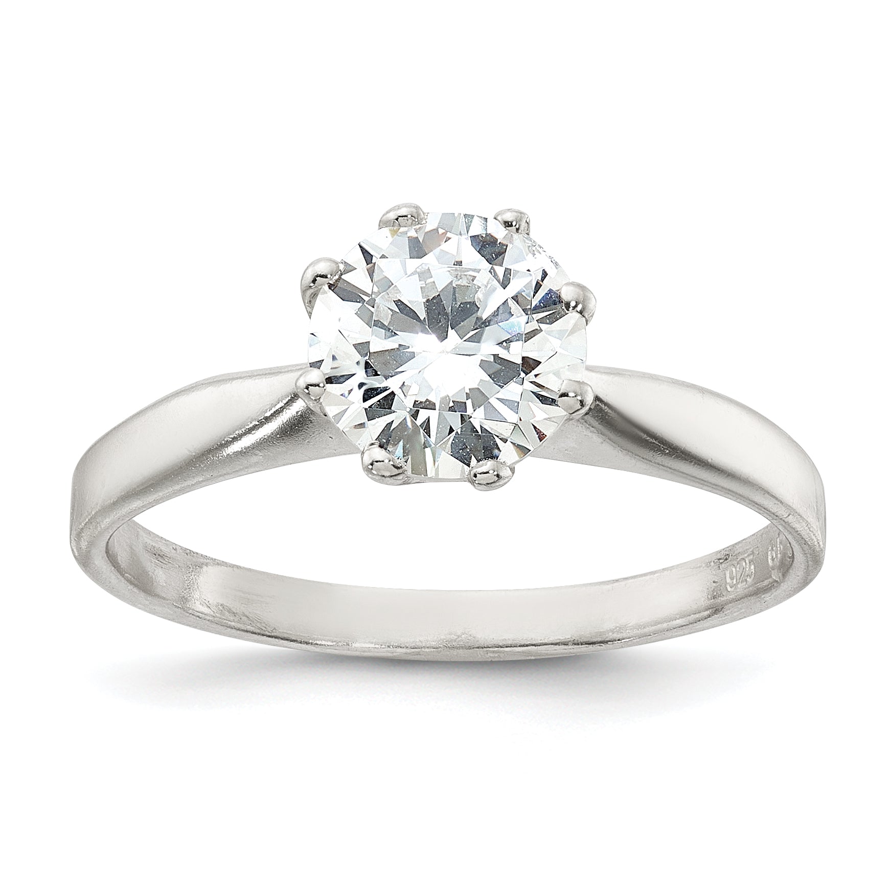 Sterling Silver Polished CZ Ring