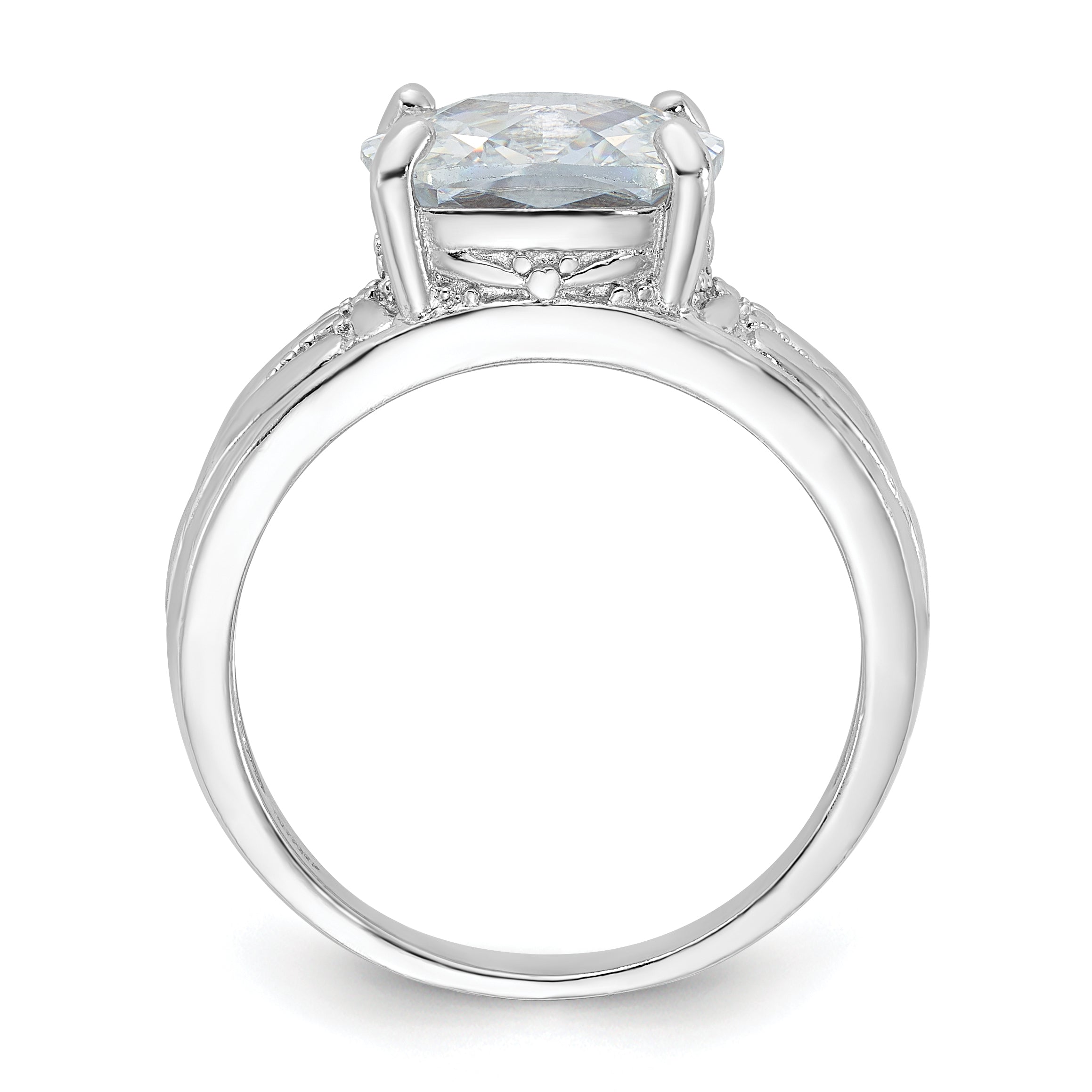 Sterling Silver Cushion CZ Ring