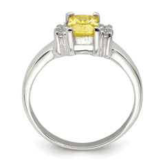 Sterling Silver Yellow & White CZ Ring