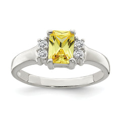 Sterling Silver Yellow & White CZ Ring