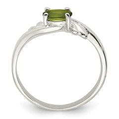 Sterling Silver Lime Green Oval CZ Ring