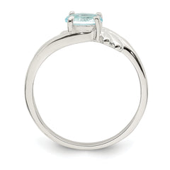 Sterling Silver Light Blue Oval CZ Ring