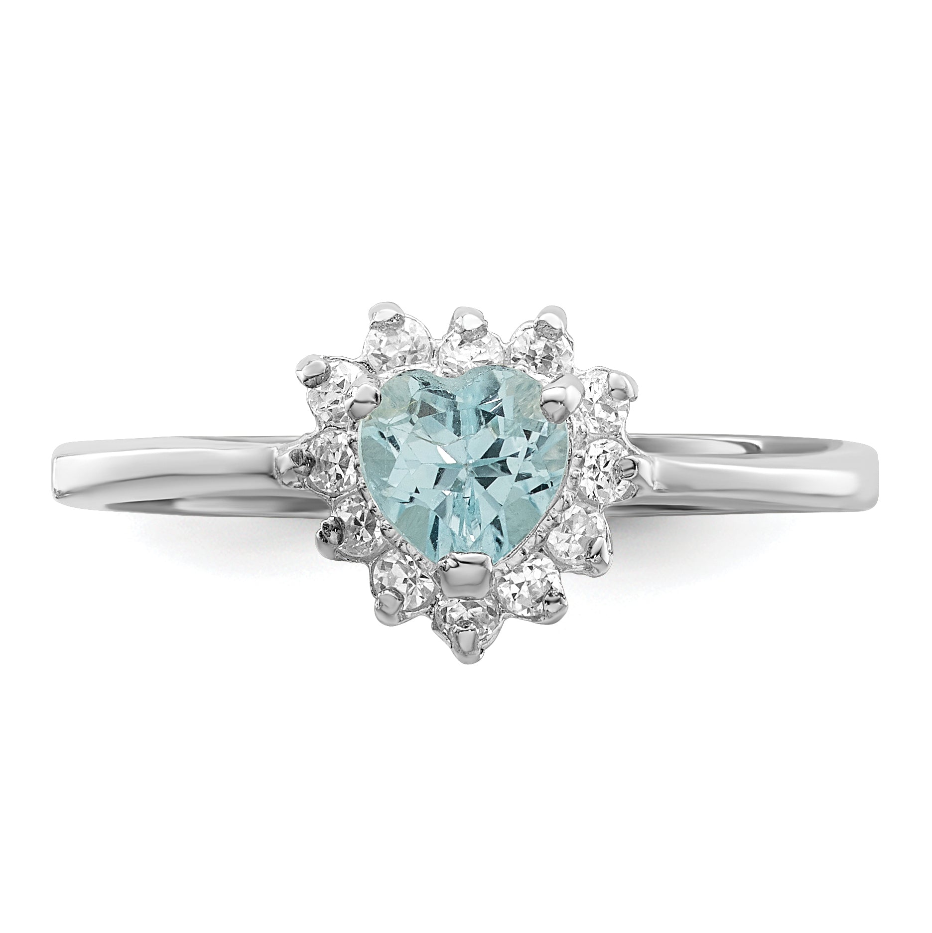 Sterling Silver Rhodium Blue Topaz Ring