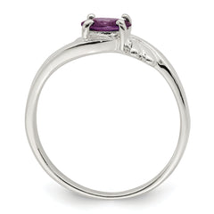 Sterling Silver Purple Oval CZ Ring