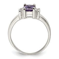 Sterling Silver Purple & White CZ Ring