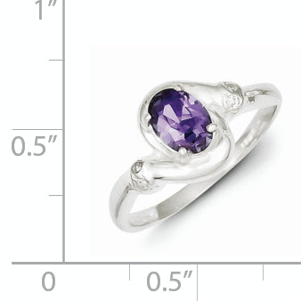 Sterling Silver Purple Oval CZ Ring