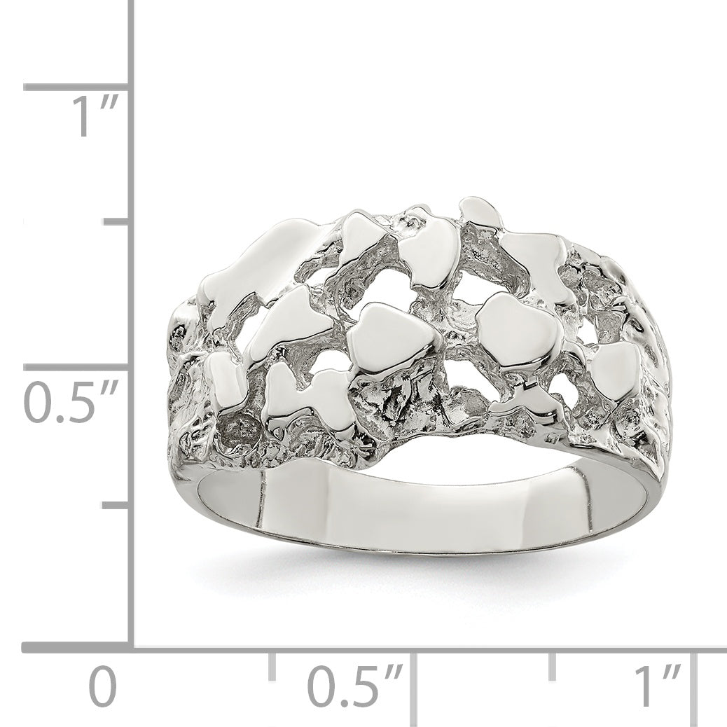 Sterling Silver Men's Nugget Ring