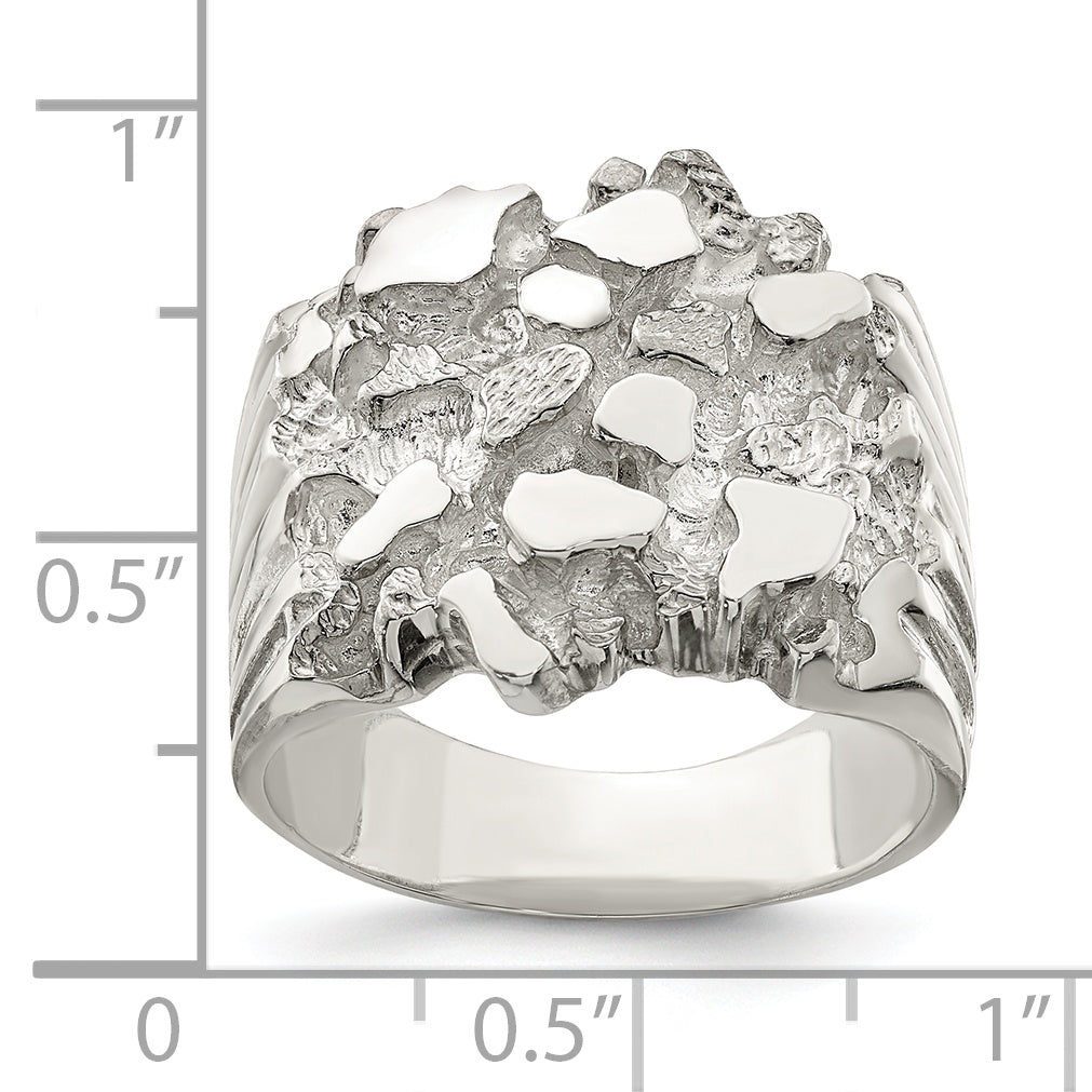 Sterling Silver Men's Nugget Ring