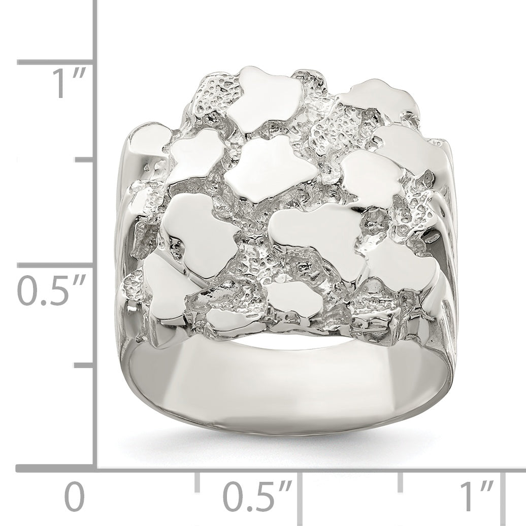 Sterling Silver Men's Nugget Ring