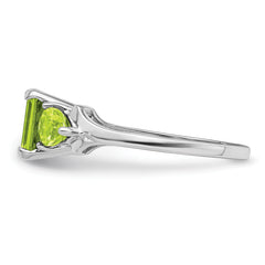 Sterling Silver Rhodium Peridot Ring