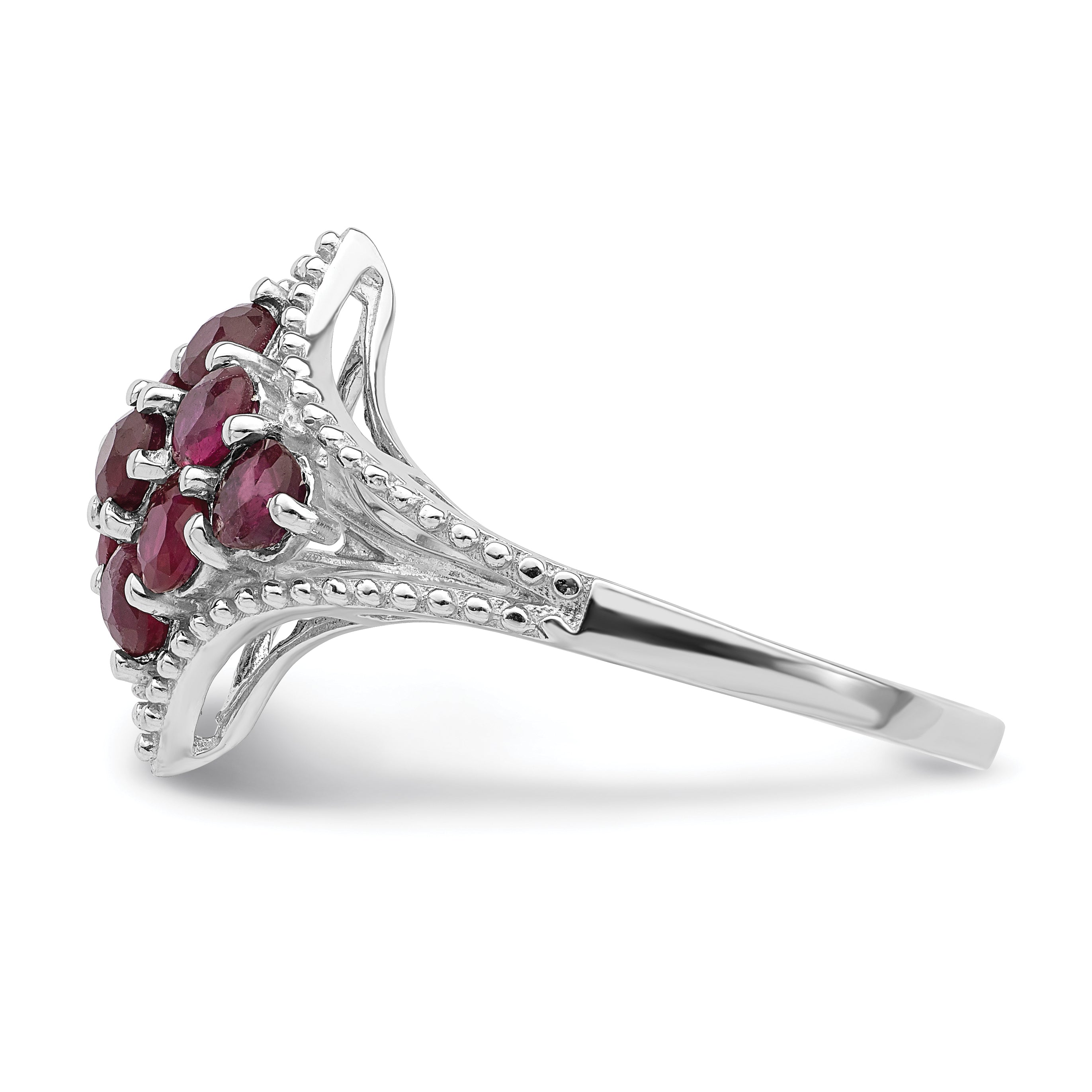 Sterling Silver Rhodium-plated Ruby Ring