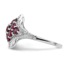 Sterling Silver Rhodium-plated Ruby Ring