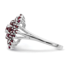 Sterling Silver Rhodium-plated Ruby Ring