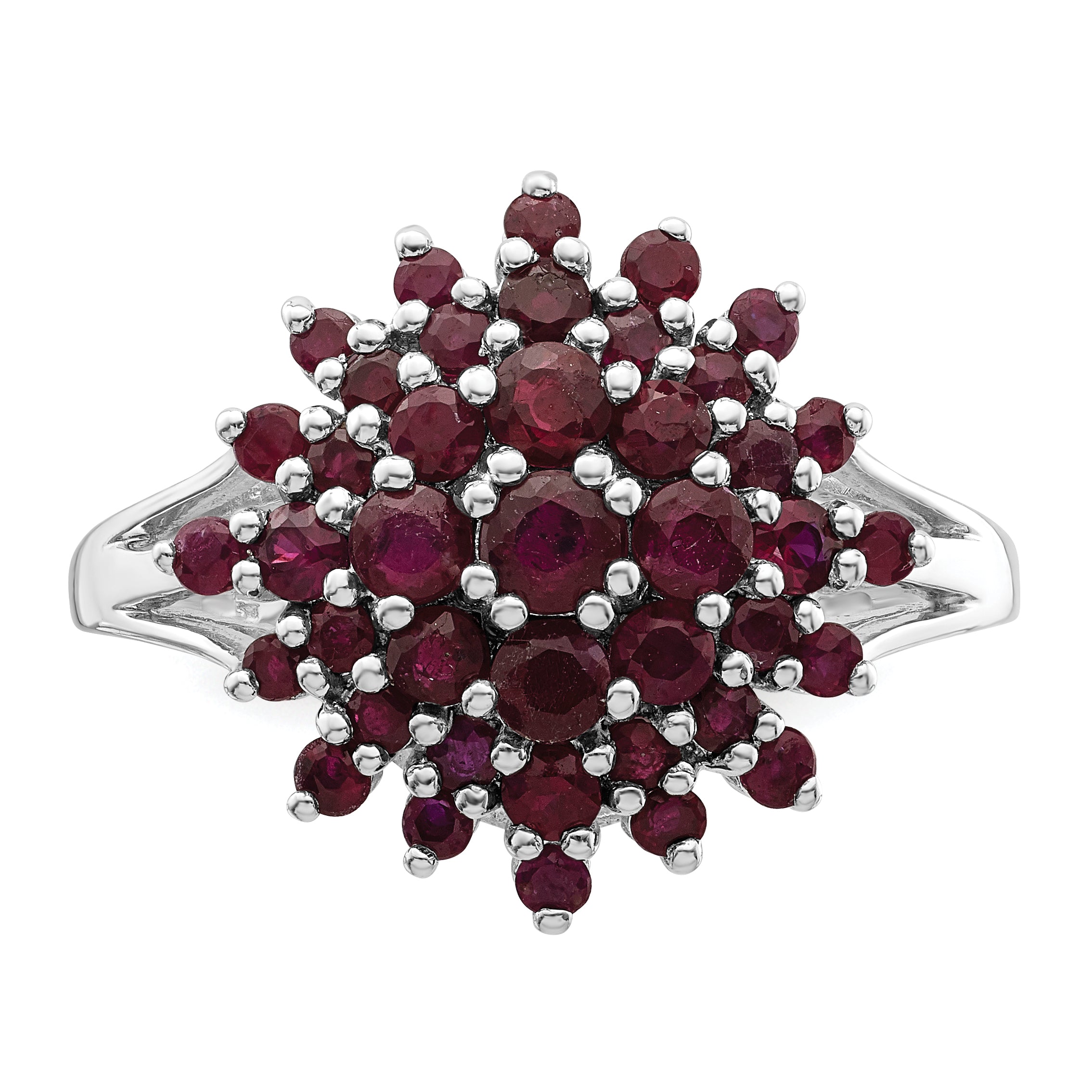 Sterling Silver Rhodium-plated Ruby Ring