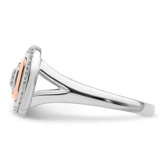 Sterling Silver Rhodium & 14K Rose Gold Ring