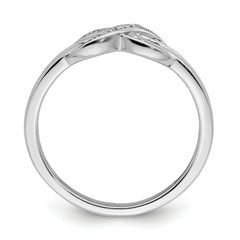 Sterling Silver Rhodium Plated Diamond Infinity Ring